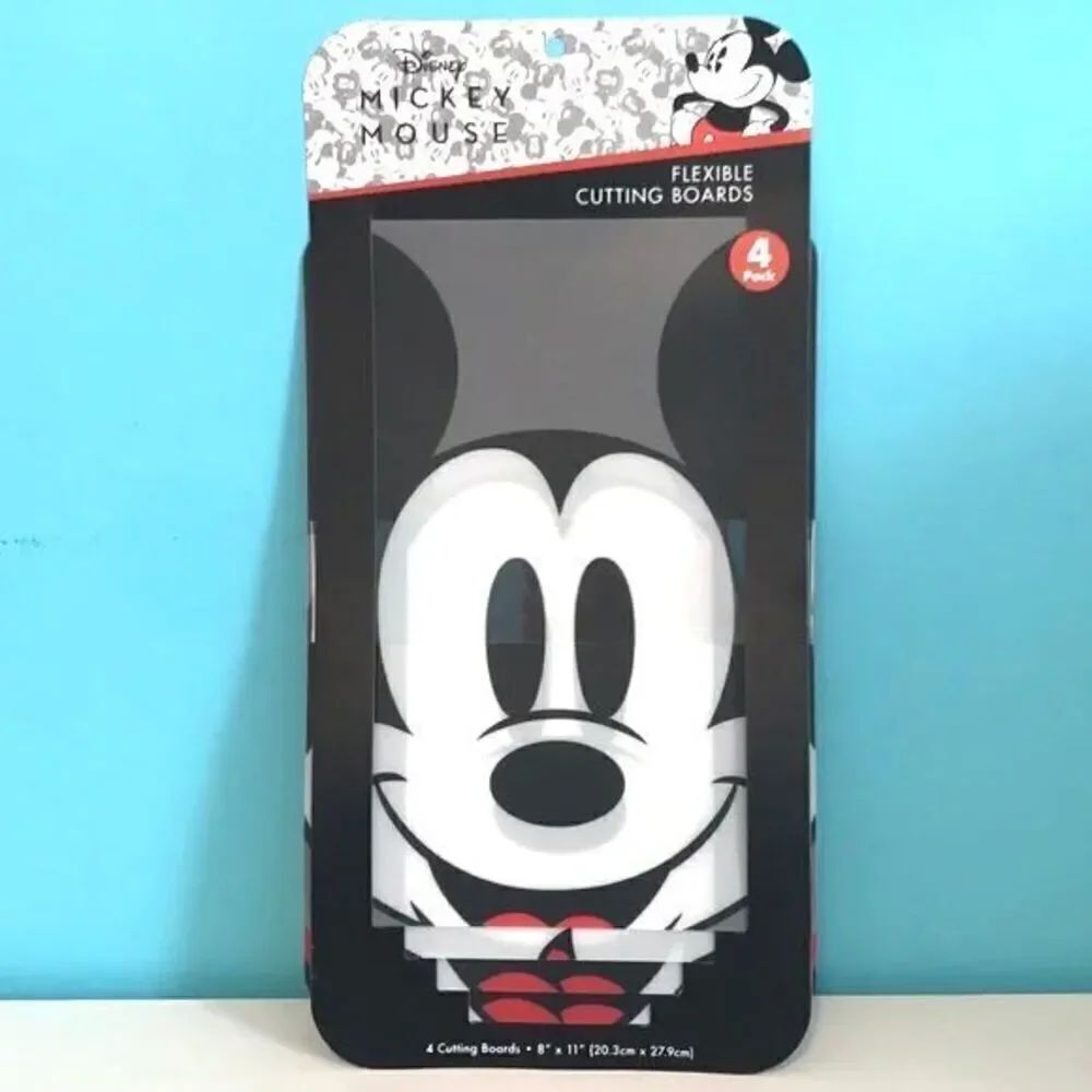 NWT Disney Mickey Mouse Flexible 4 Pack Cutting,Chopping Boards 8x11” BPA Free
